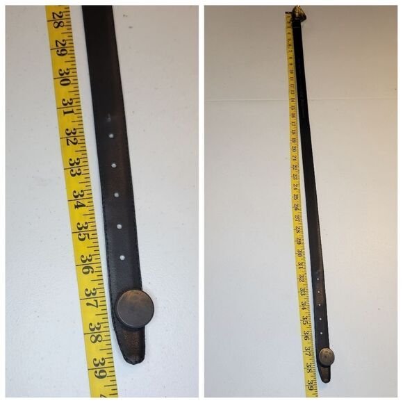 Leather Shop Black Snakeskin Snake Animal Print with Gold Toned Buckle - Picture 15 of 15